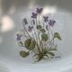 Serving dish in earthenware herbarium model, viola odorata mill of wolves orchies france vintage