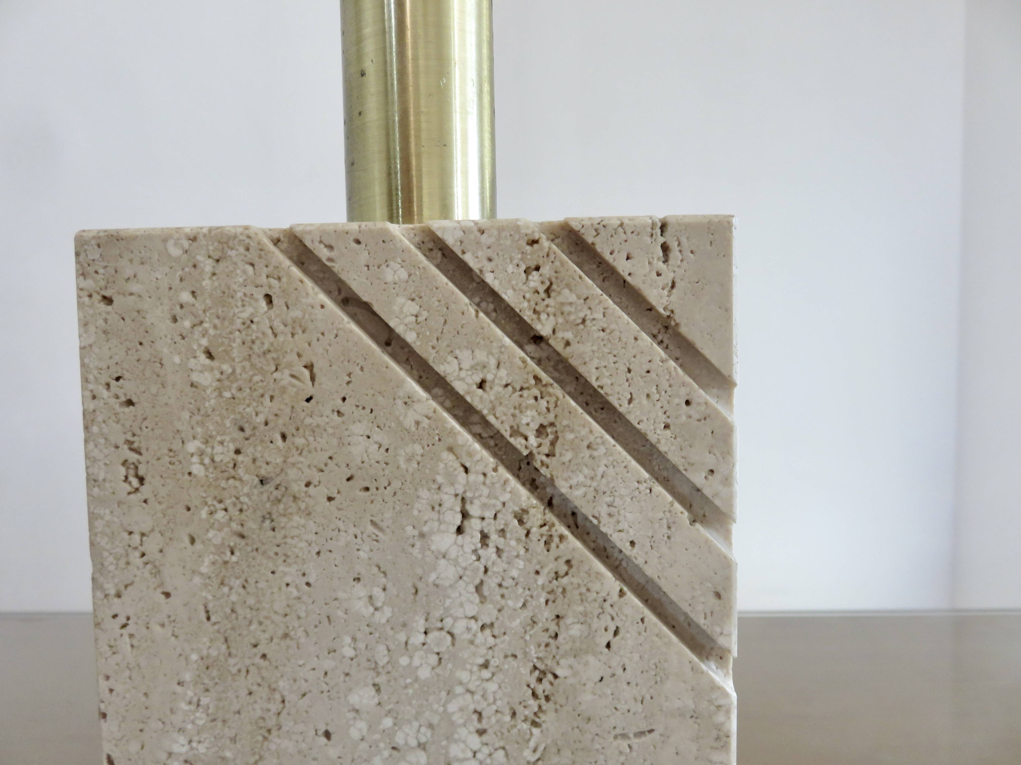 Travertine lamp "Cerri Nestore" 1970, Italy