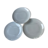 Set of 3 porcelain asparagus plates from Tharaud Limoges