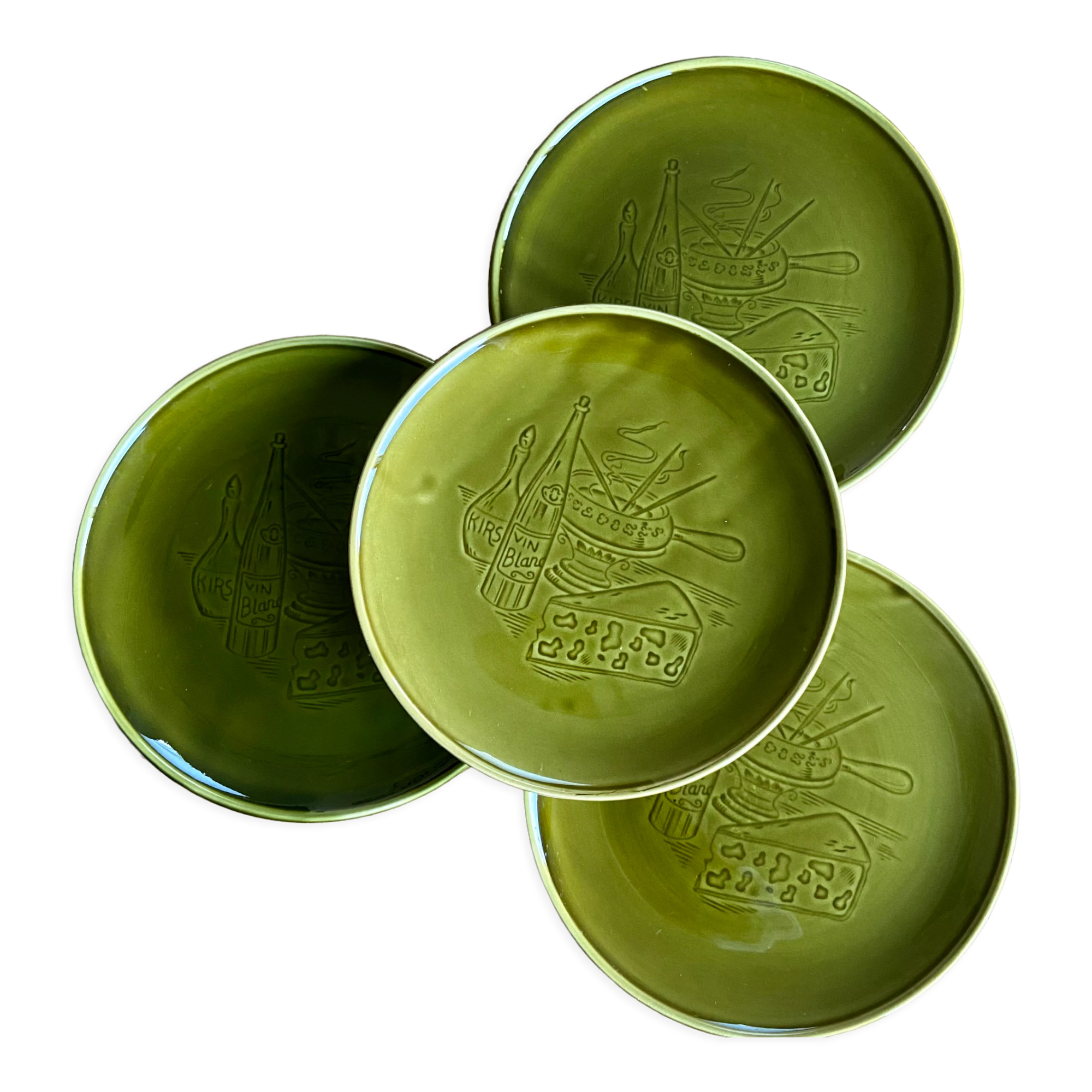 4 plates with Savoyard fondue Gien France