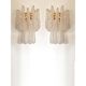 Set of 2 Modern “Conchiglie” Gold Murano Glass Wall Sconces
