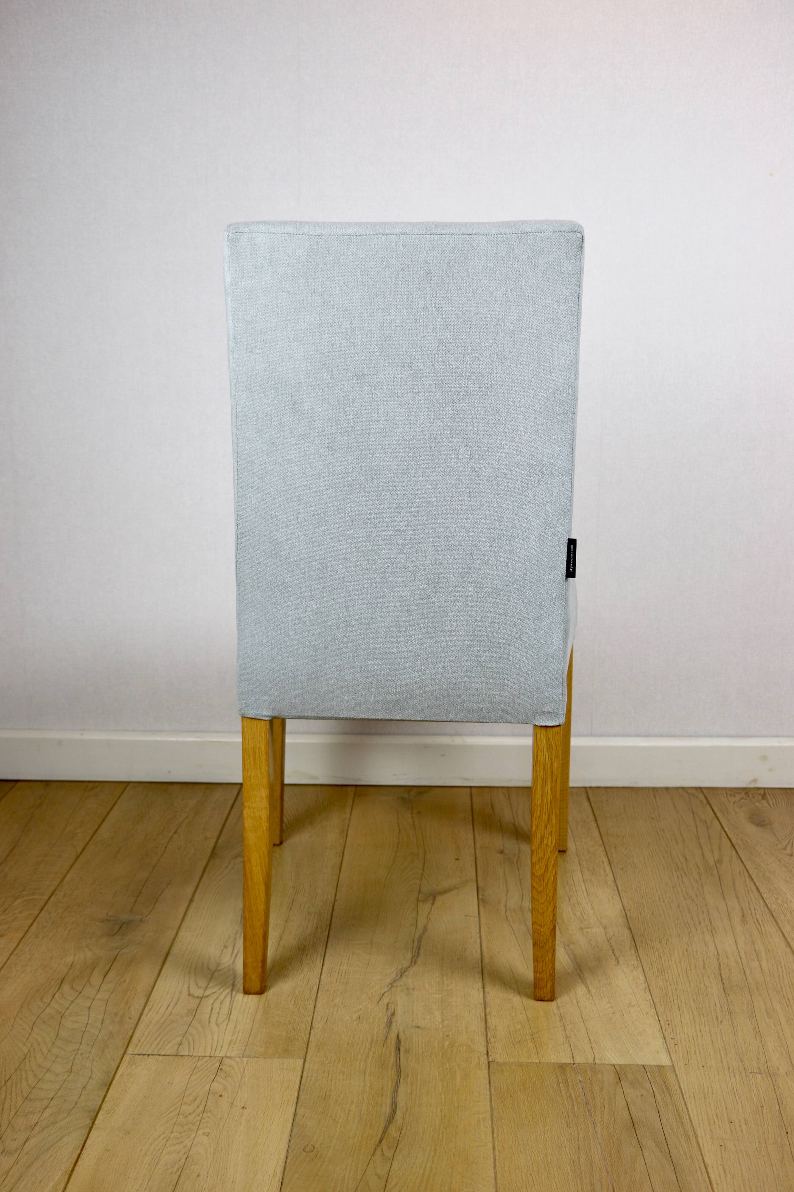 Oak chairs Ikea after renovation vintage blue-celadon-grey - 2 pieces - set