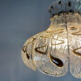 Venetian chandelier in colorless and brown murano glass circa 1970