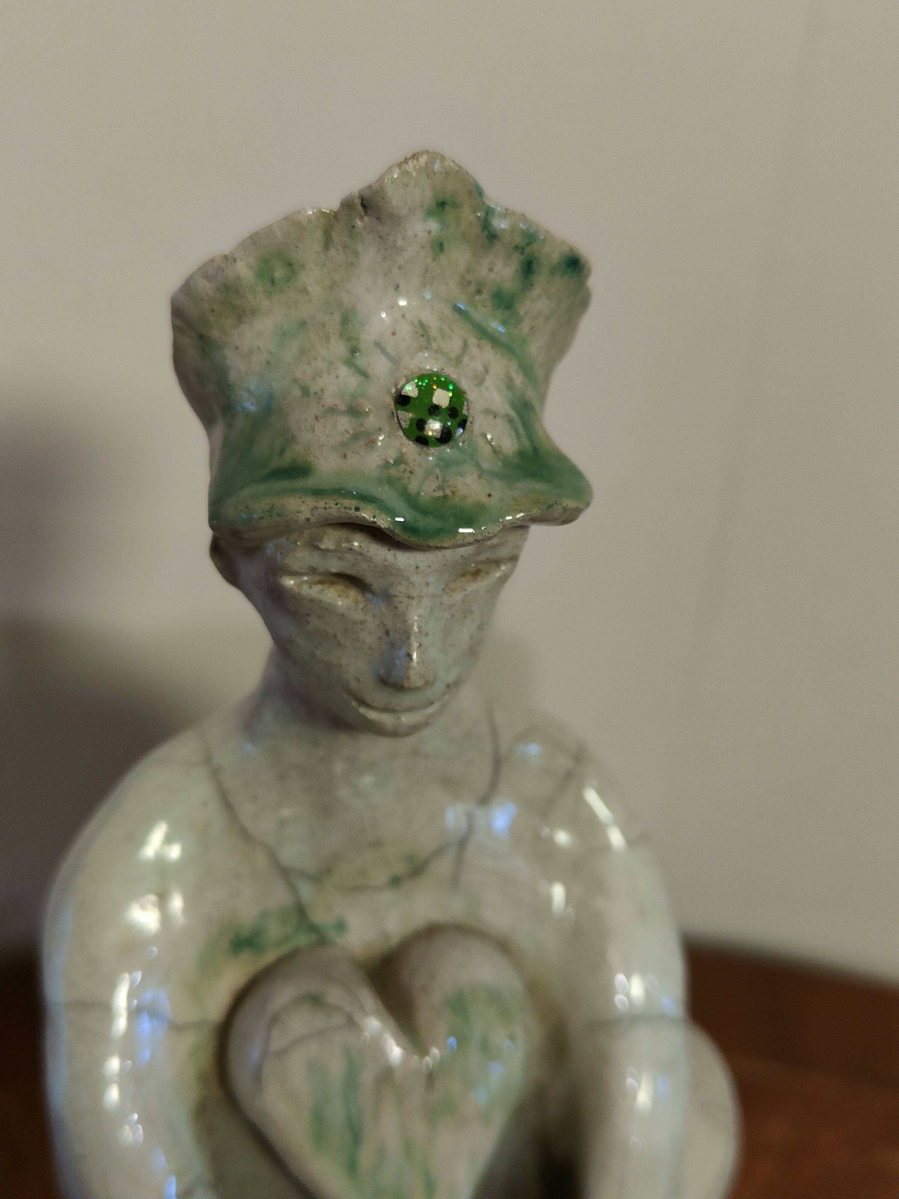 Glazed stoneware sculpture "The Guardians of Hearts"