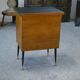 Meuble d’appoint dépliant en bureau, acier, laiton et chêne 1960’s