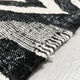 Kilim Berber Moroccan ecru with black graphic patterns 253x158cm