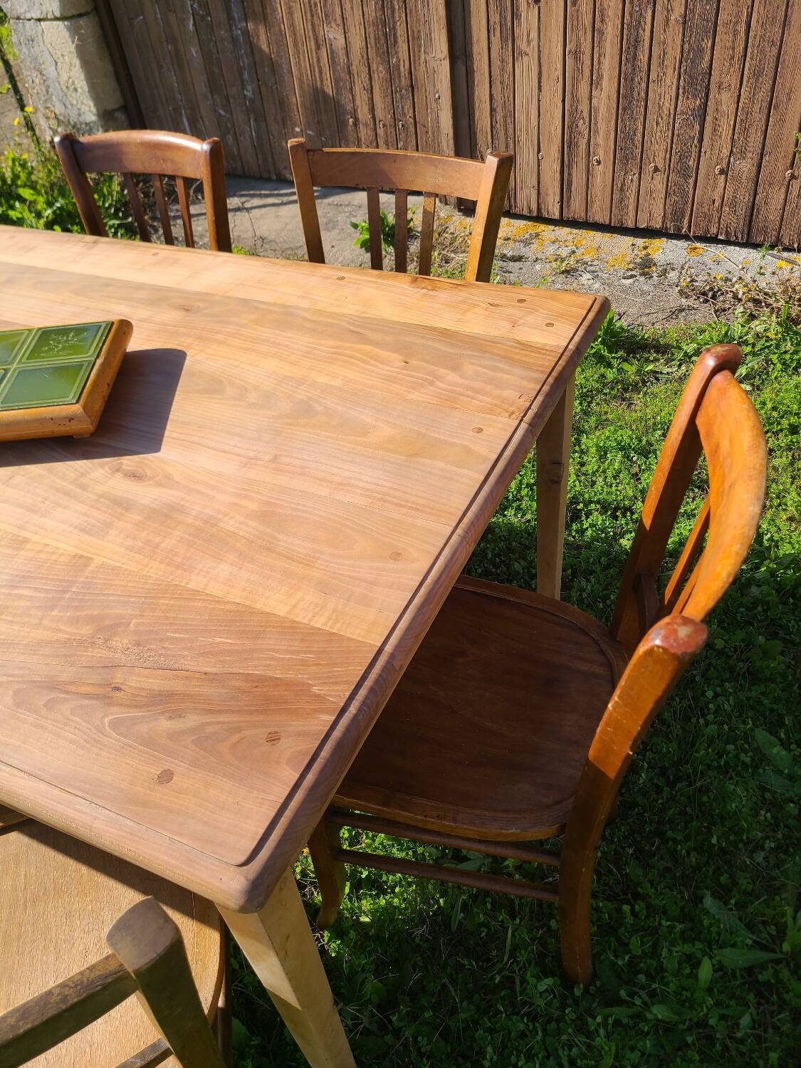 Cherry wood farmhouse table circa 1930
