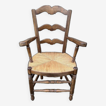 Fauteuil provencal, paillé, vintage, début XXème s.