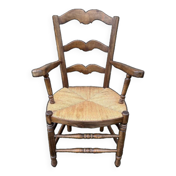 Fauteuil provencal, paillé, vintage, début XXème s.