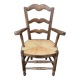 Provencal armchair, straw, vintage, early 20th century.