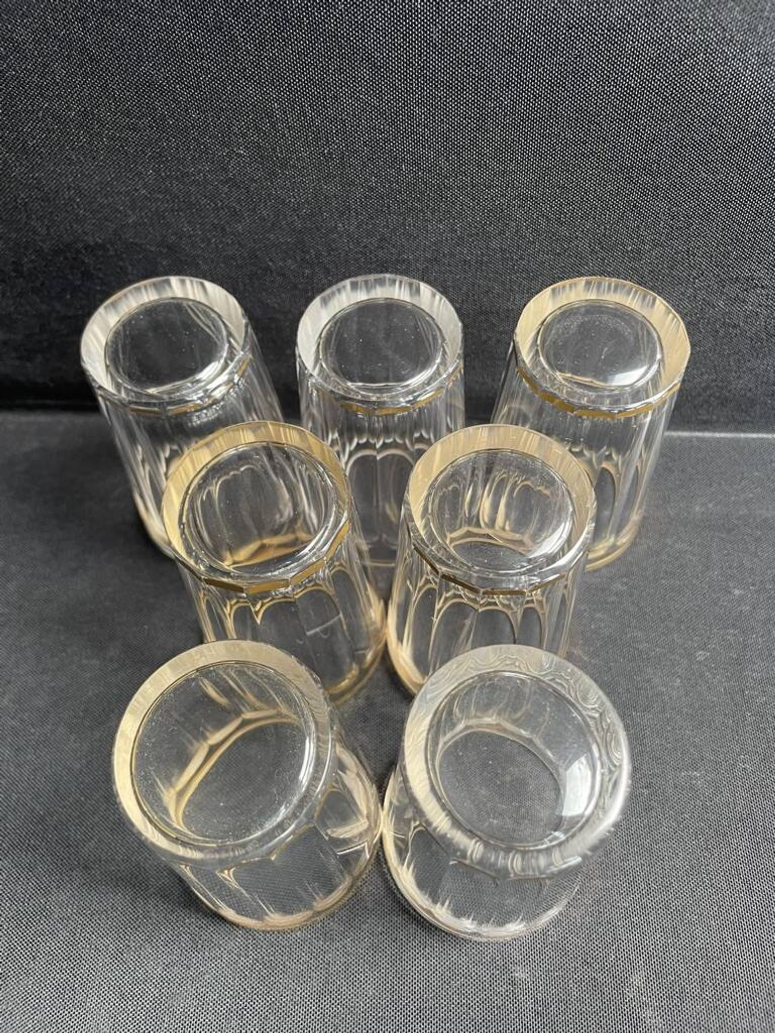 7 gobelets Baccarat service Chicago taille 6410 dorés