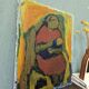 Mid-Century Modern "Affection" Vintage Unframed Figurative Oil Painting