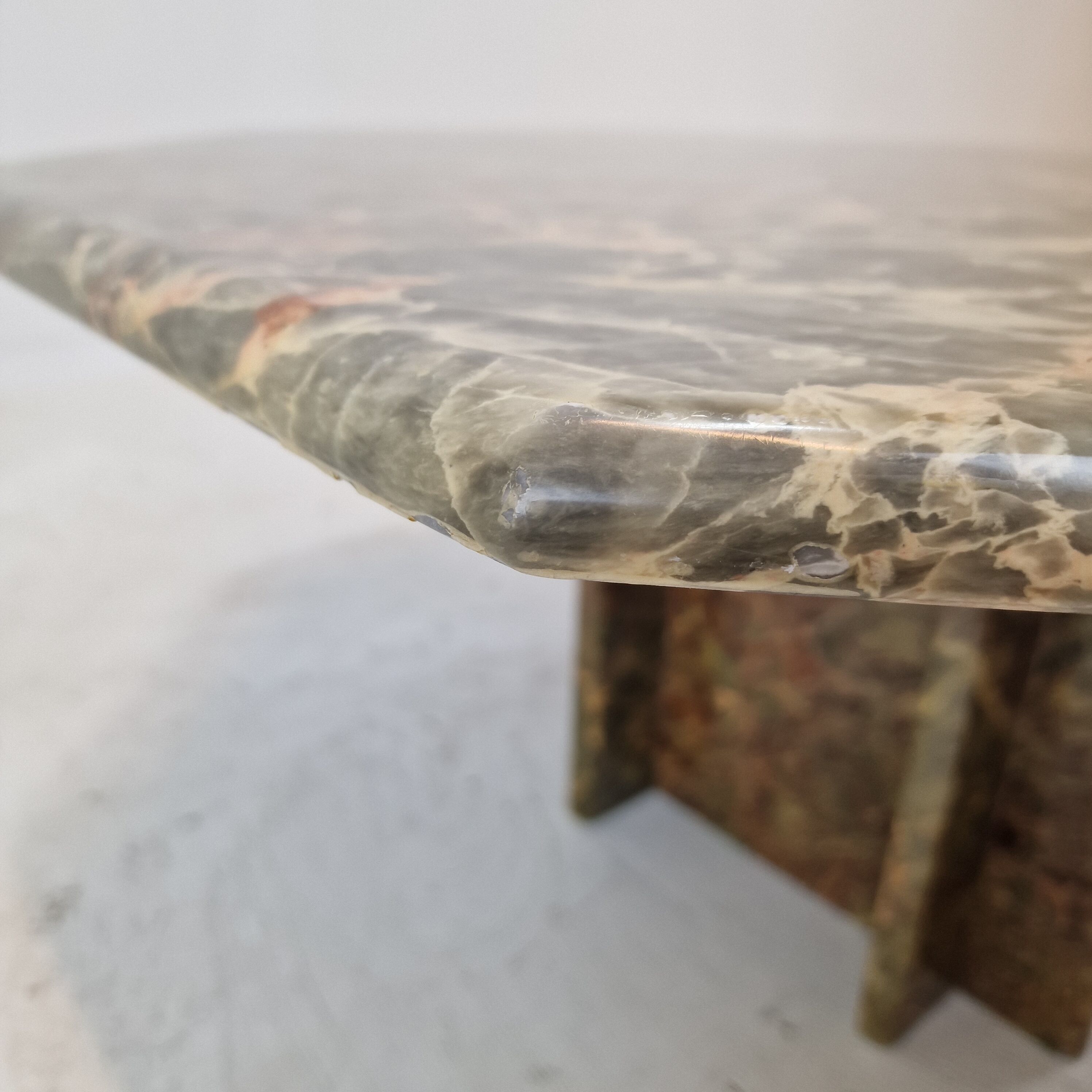 Italian octagon marble coffee table, 1980s