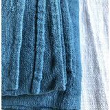 Aqua Blue Hemp Vintage Tablecloth