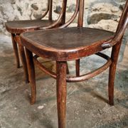 Pair of curved wooden chairs by Jacob & Josef Kohn, Vienna circa 1900