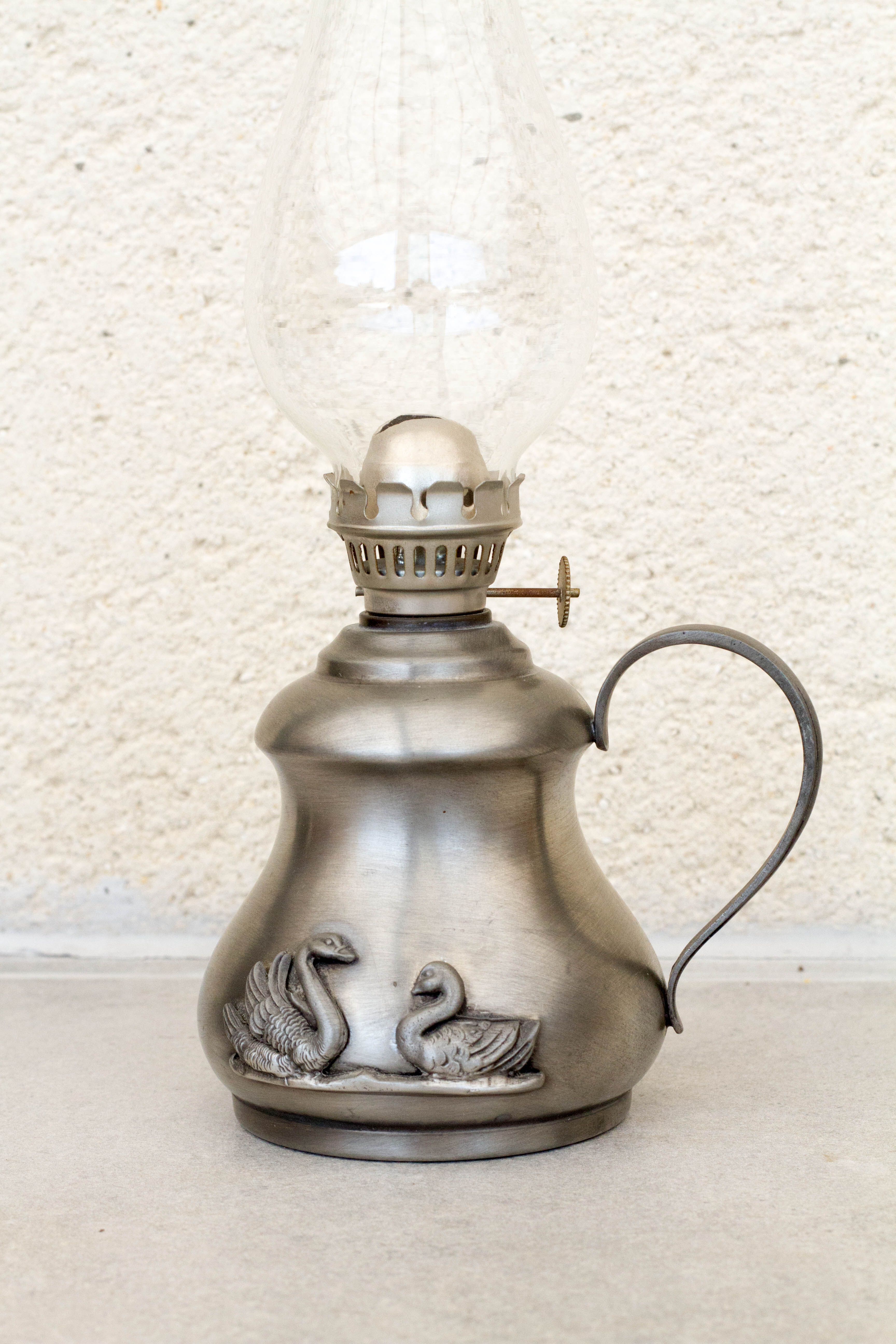 Pewter candle holder