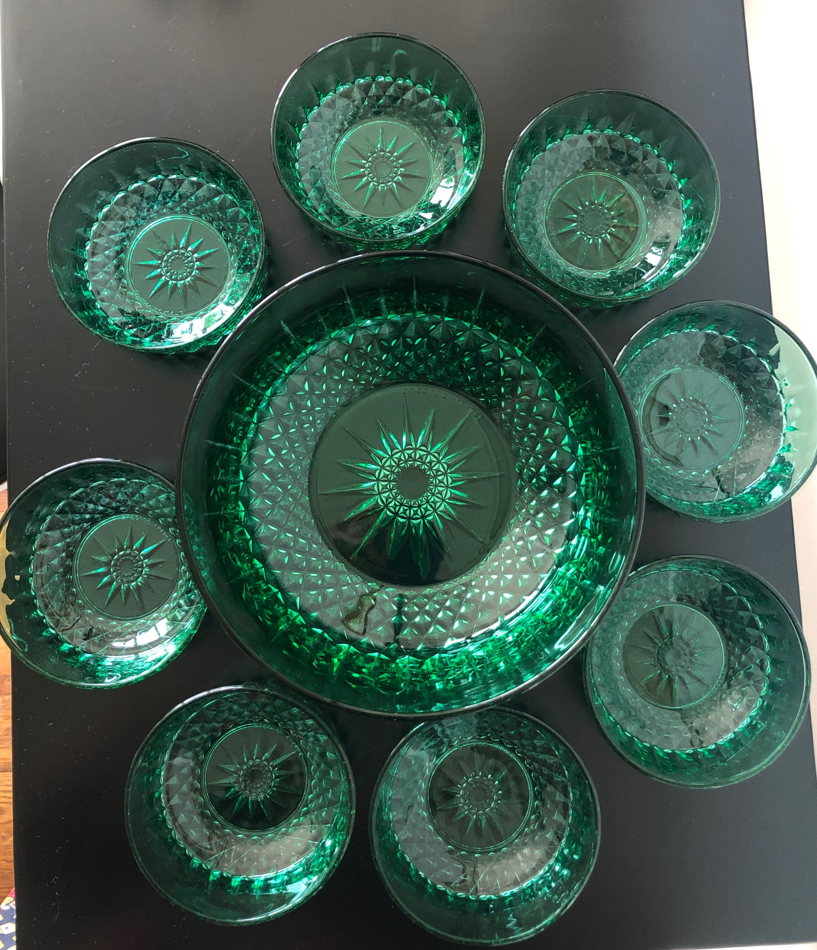 Dessert service Arcoroc emerald green