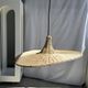 Small suspension, rattan luminaire in hat shape D:60cm
