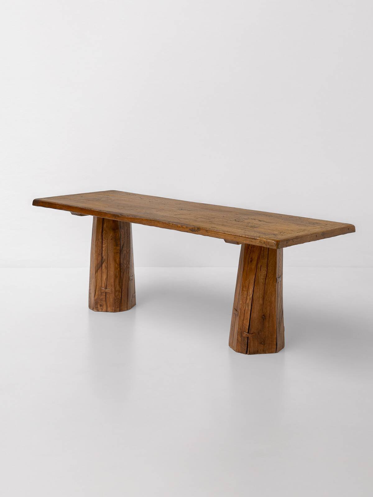 Sculptural Solid Oak Desk