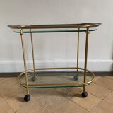 Golden brass and glass service