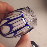 Set 5 glasses crystal liqueur style Saint Louis Baccarat blue