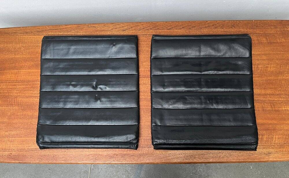 Leather cushion for postmodern Kreuzschwinger chair by Till Behrens, 1980s, set of 2.