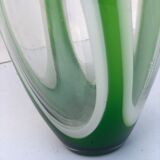 Vintage green glass vase