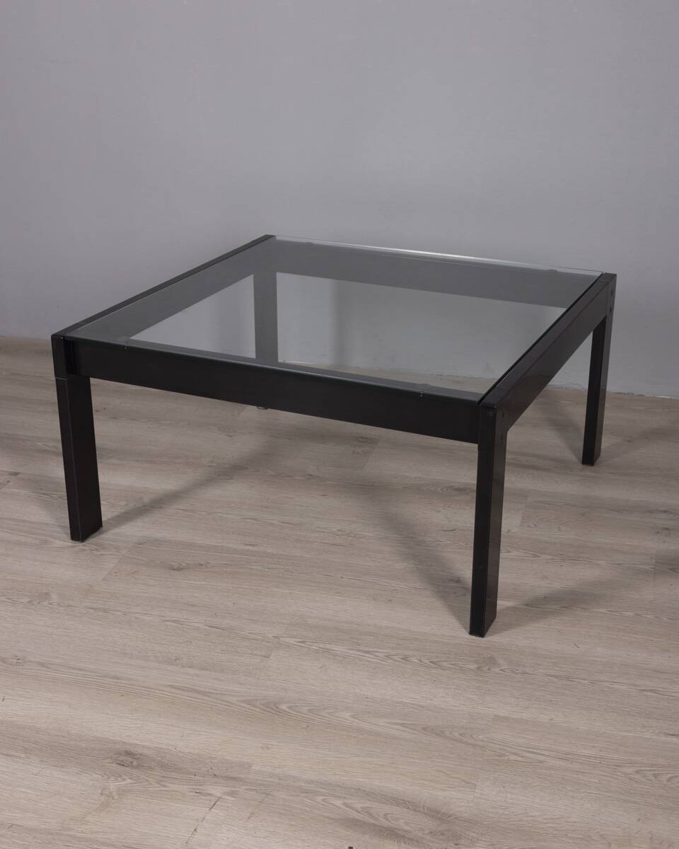 Vintage glass coffee table !sanmarco model by gae aulenti for zanotta, 1970