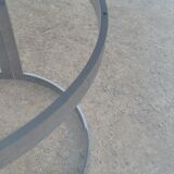 Round designer table in glass and chrome steel by Vittorio Introini for Saporiti, Italy 1970