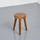 Tripod stool in solid wood, Alpine craftsmanship, 1950s.