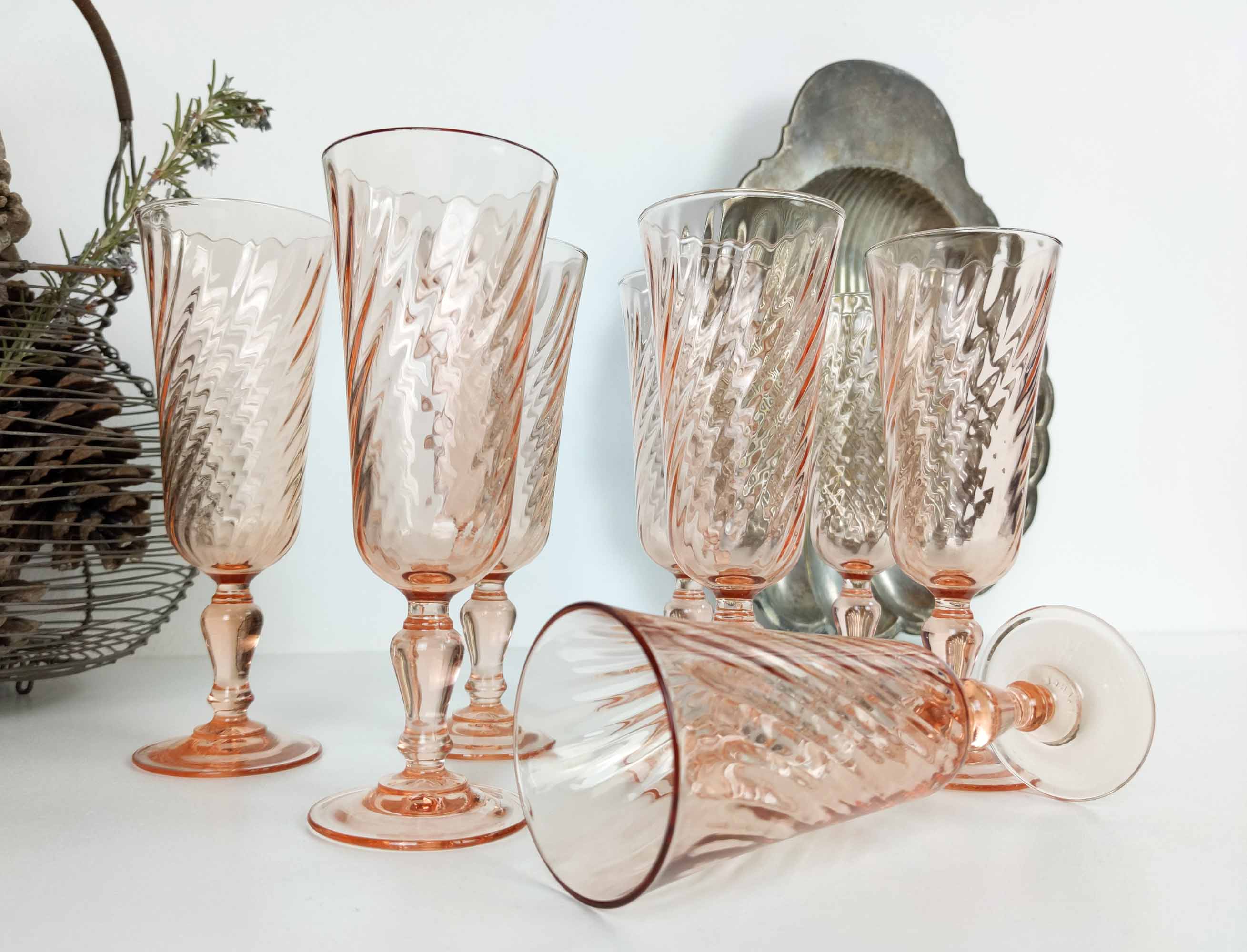 8 flutes a champagne rose