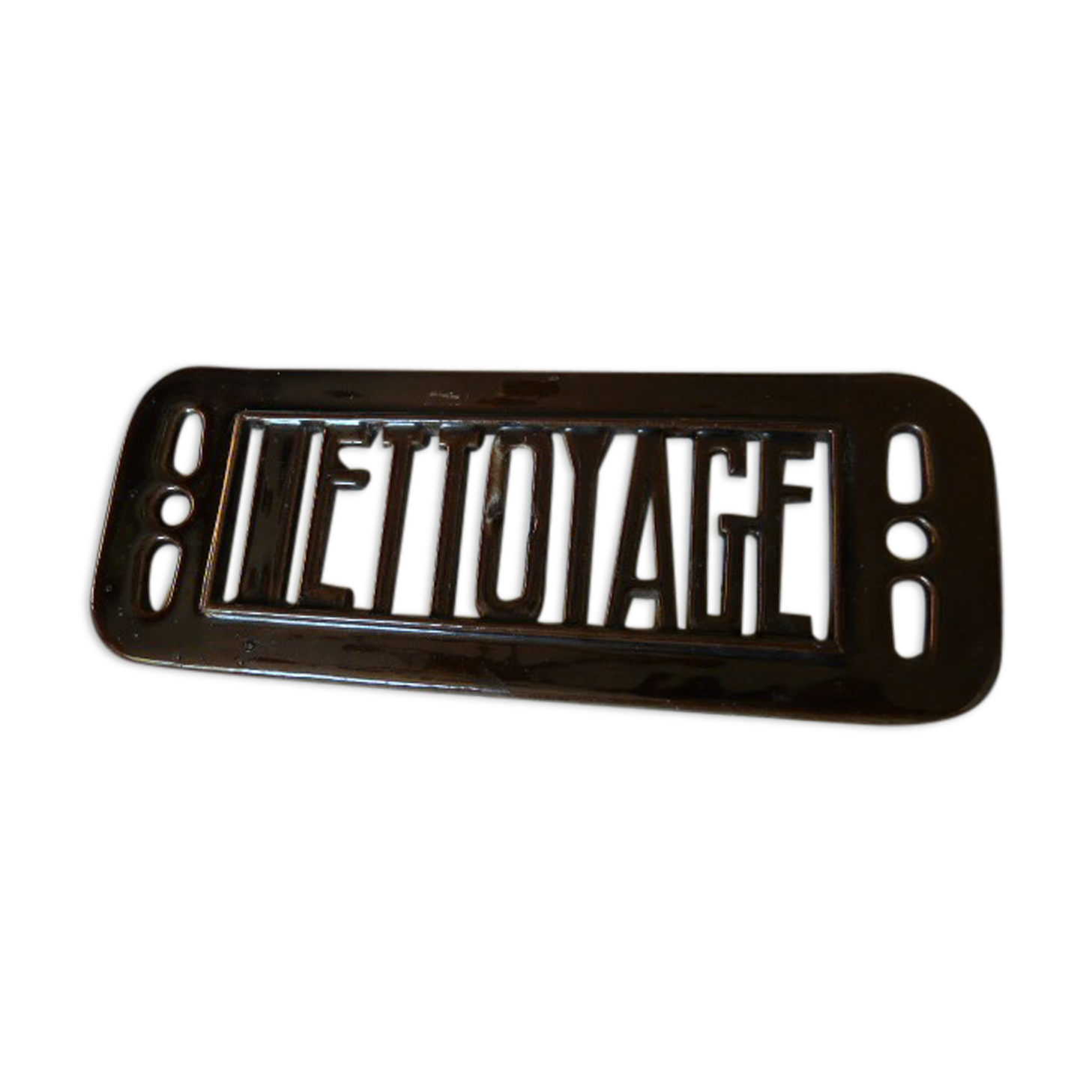 pediment enamelled plate CLEANING brown cast iron