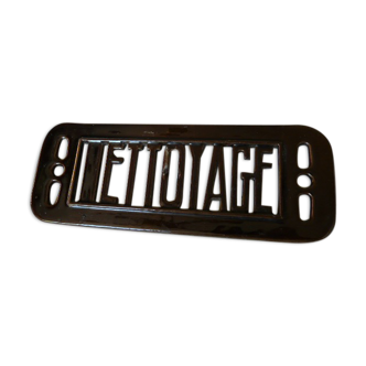 pediment enamelled plate CLEANING brown cast iron