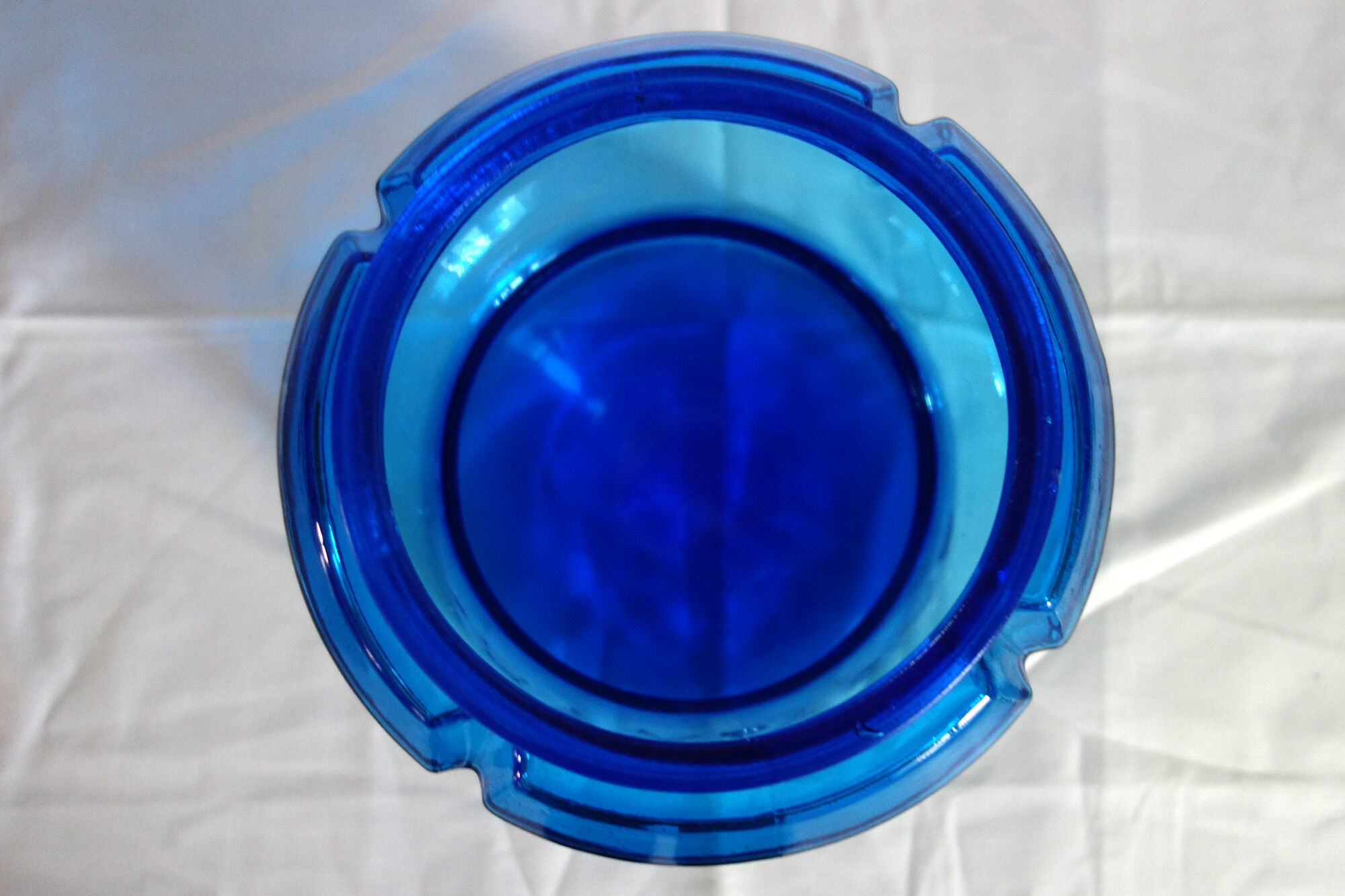 Champagne bucket vintage blue glass cork