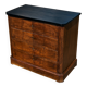 Small Louis-Philippe chest of drawers with four drawers, black top.