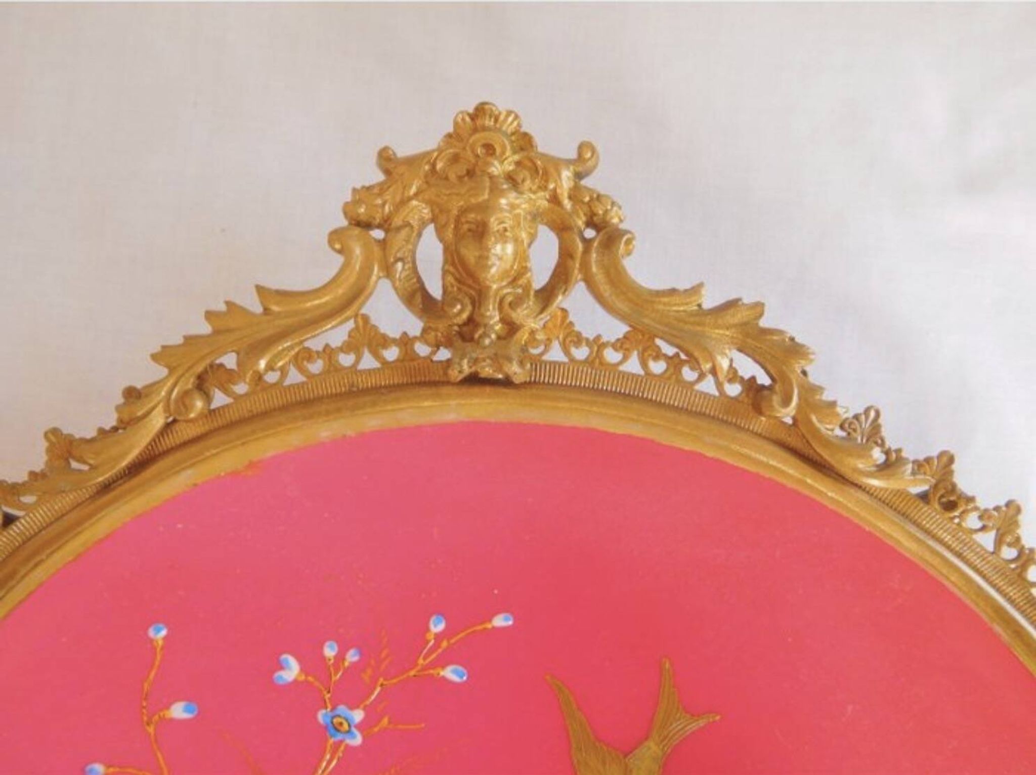 Pair of Napoleon III porcelain and bronze wall lights
