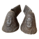 Pair of modernist anthropomorphic fireplace andirons, brutalist log holders 1950s