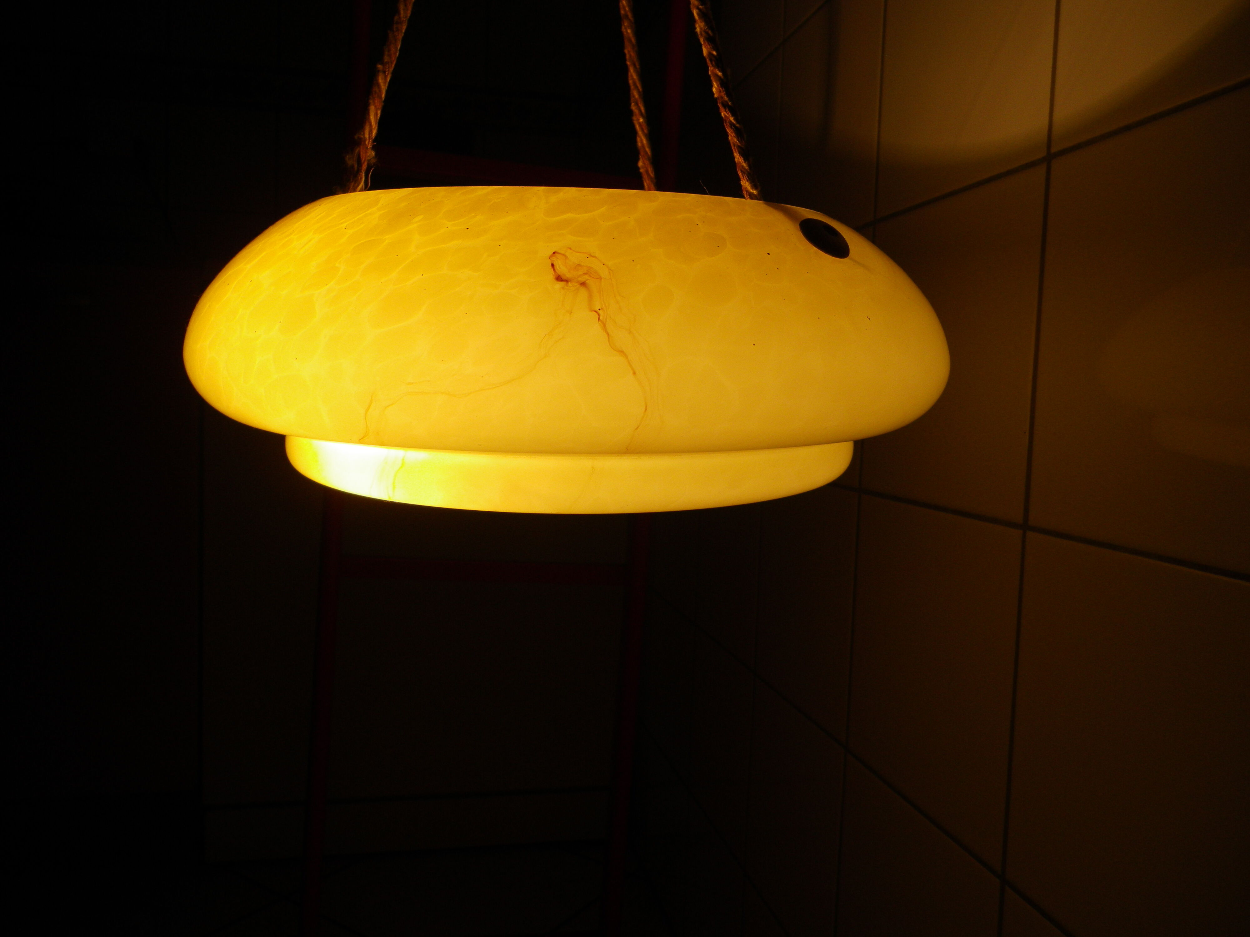 Hanging lamp in opaline, France, year 1950/1955