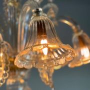 Venetian Chandelier In Golden Murano Glass, 6 Arms Of Light