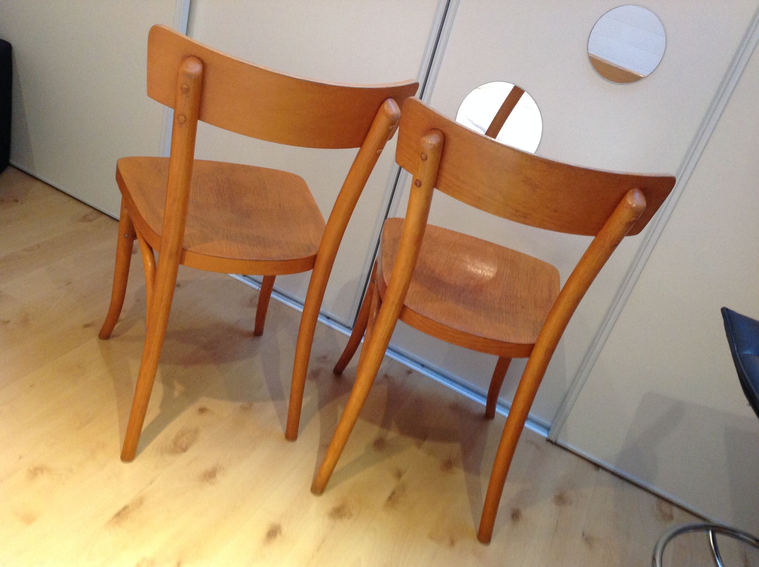 Pair of Thonet bistro chairs, 30-40s
