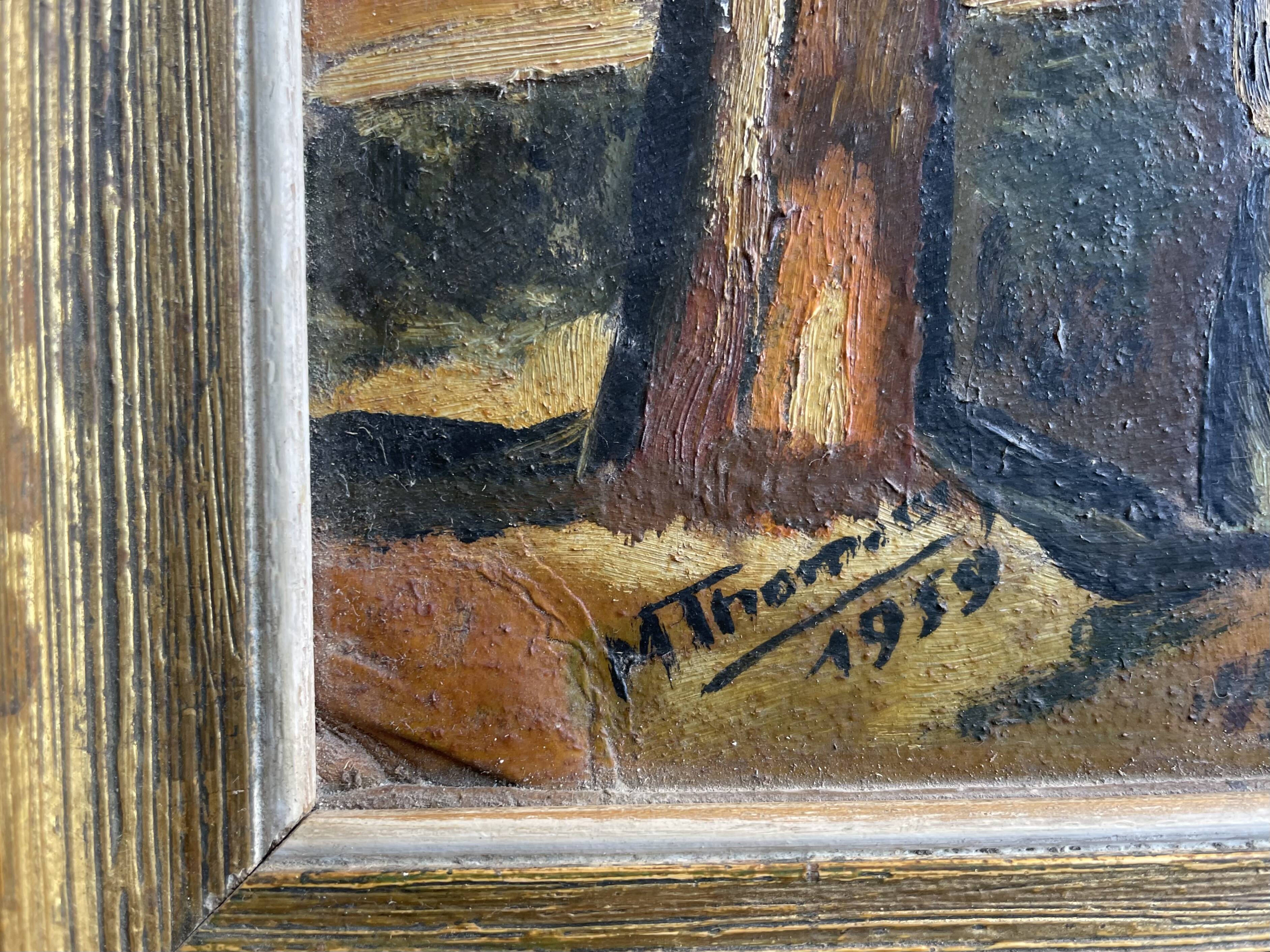 Painting signed M. Thomas, 1959
