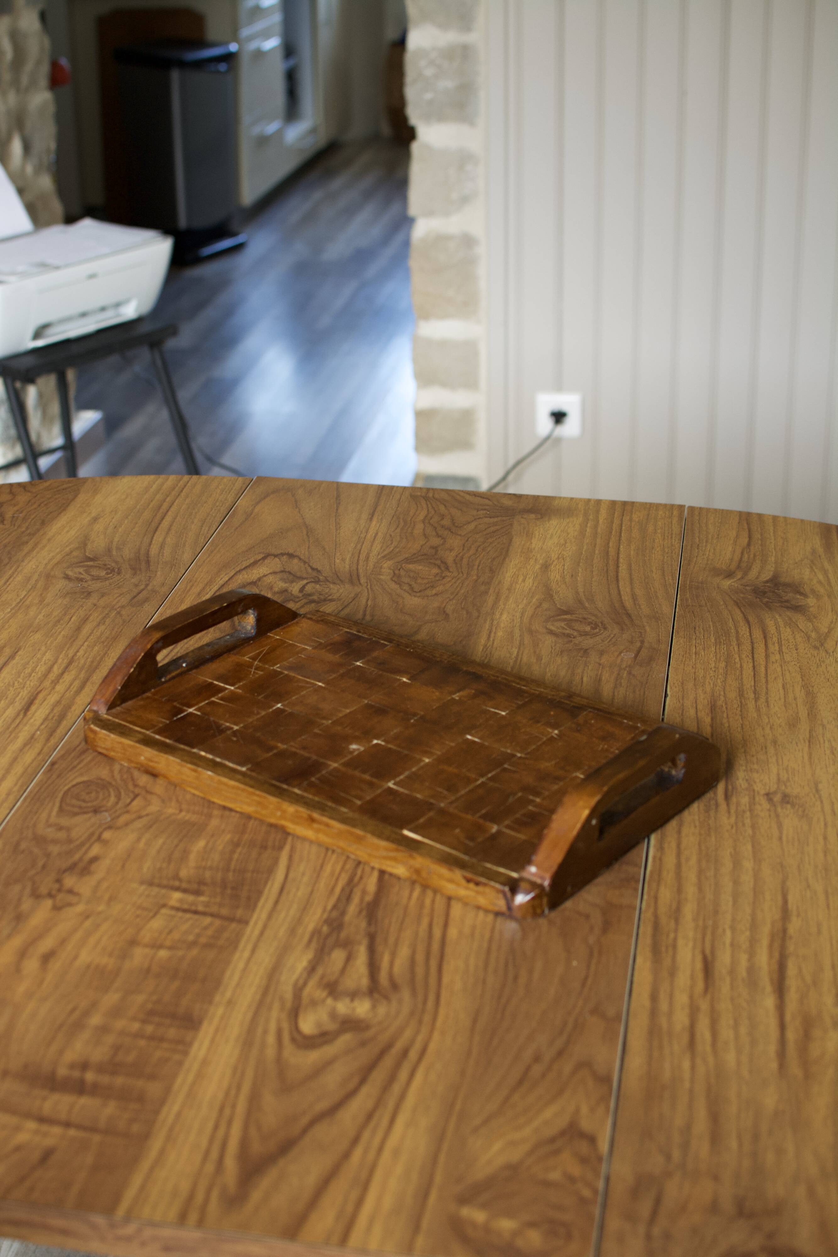 60s wooden mosaic top