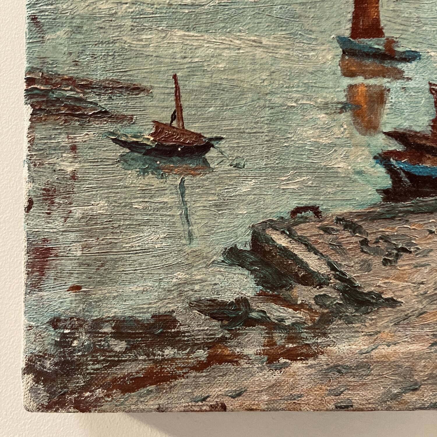 Table from the 1900s "Breton Shore" signed J. Mestas