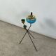 Vintage Turquoise Delight: 1950s Floor Standing Ashtray with Vase Holders