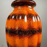 Large West Germany orange ceramic vase from the 60s
