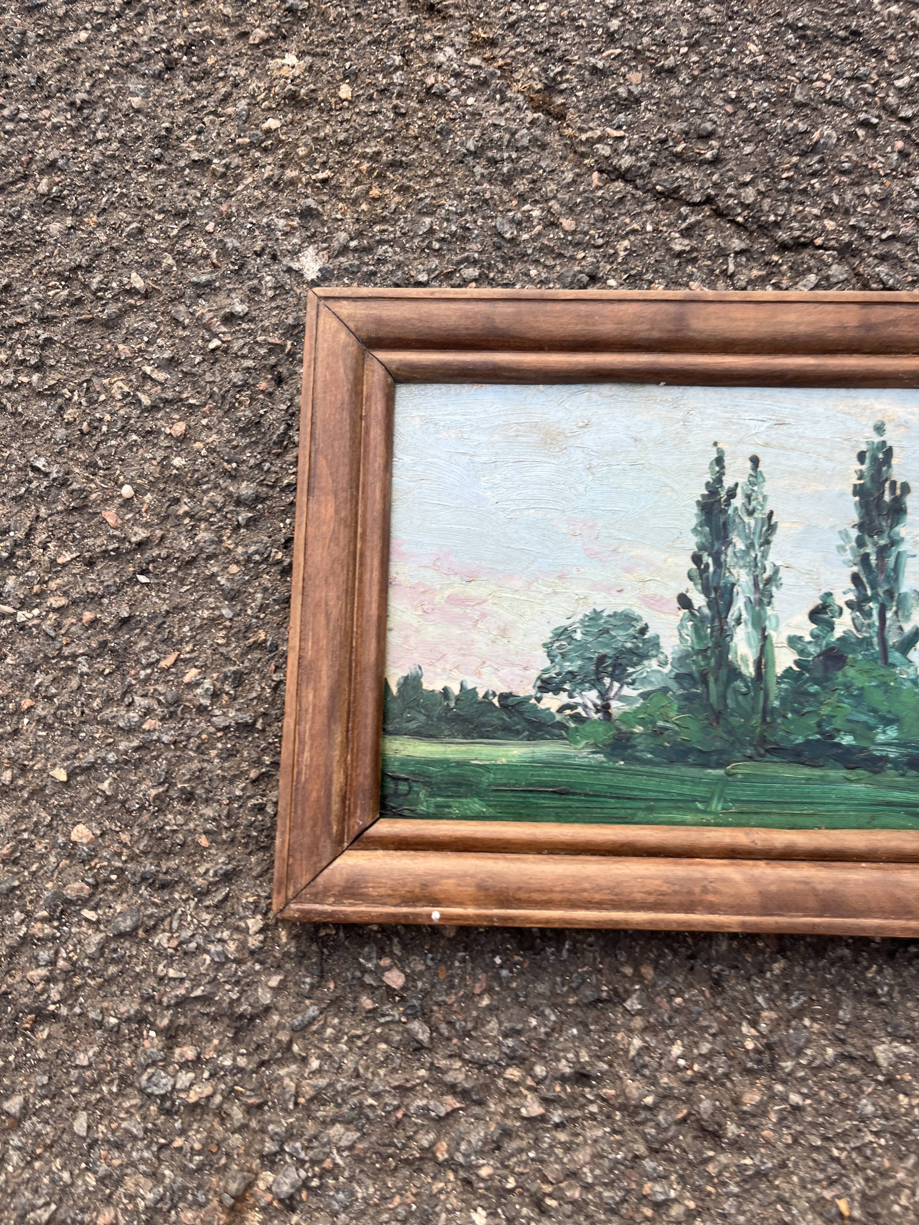 Tableau ancien paysage arboré – Gaëtan Dumas