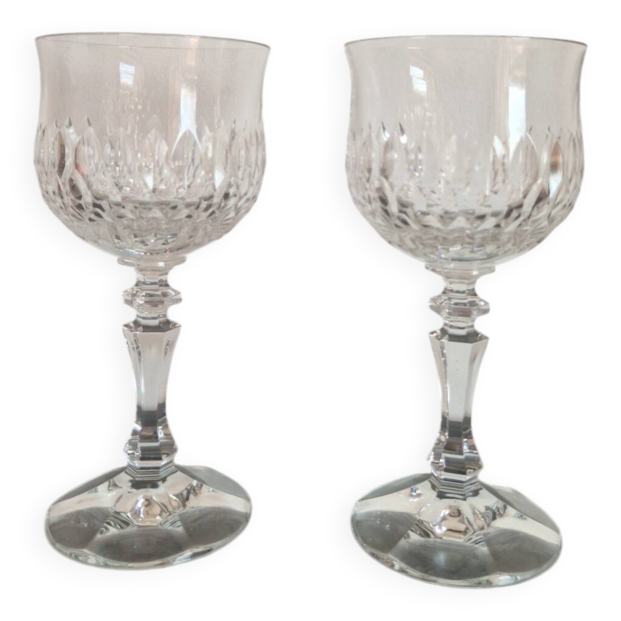 Pair of cut crystal wine glasses Schott Zwiesel