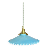 Vintage blue opaline pendant light