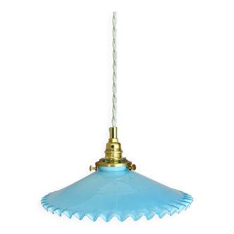 Vintage blue opaline pendant light