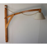 Adjustable Scandinavian wooden wall lamp